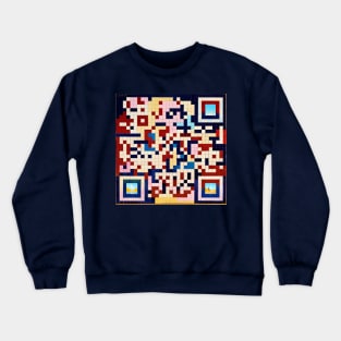 RickRoll QR Code Geometric Painting Crewneck Sweatshirt